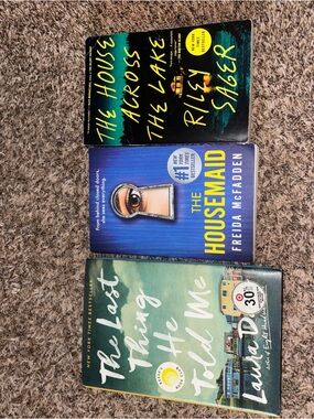 Set of 3 Paperback Thrillers and Fiction - Teal, Blue, Black Covers